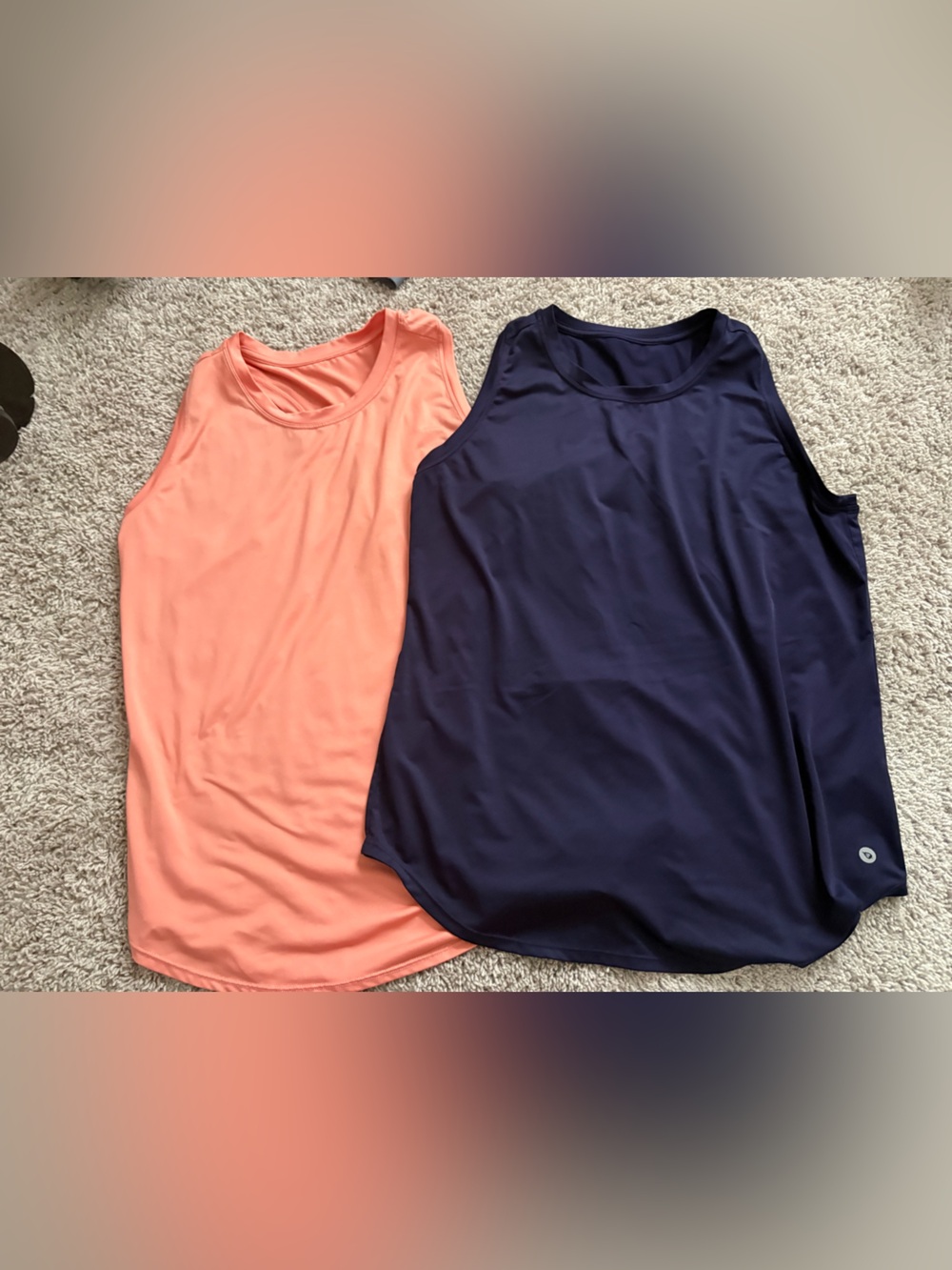 Baleaf Racerback Activewear Tank Tops - Coral & Navy